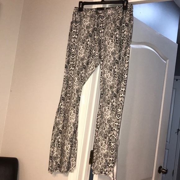 L&B Denim - L&B Snakeskin Print Flare Jeans